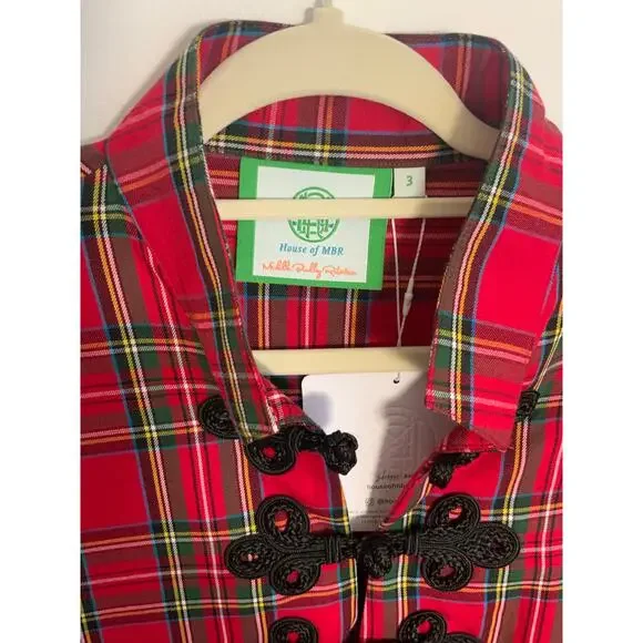 HOUSE OF MBR RED TARTAN BOUVIER LONG $385 NWT SIZE XL - Picture 10 of 14
